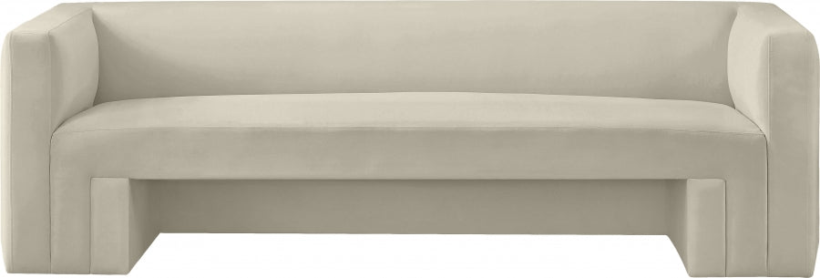 Cream Henson Velvet Sofa from Meridian - Luna Furniture