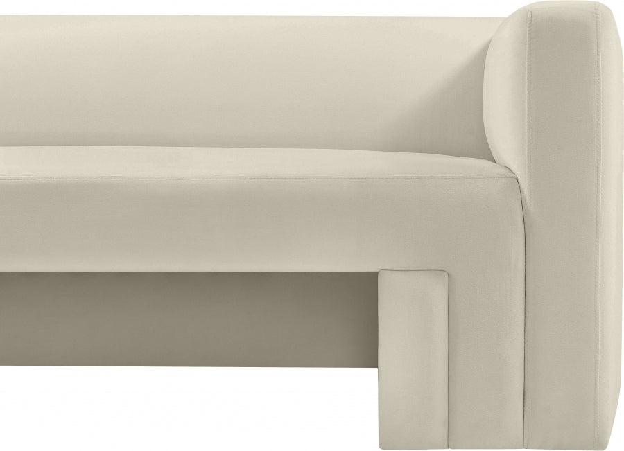 Cream Henson Velvet Sofa from Meridian - Luna Furniture