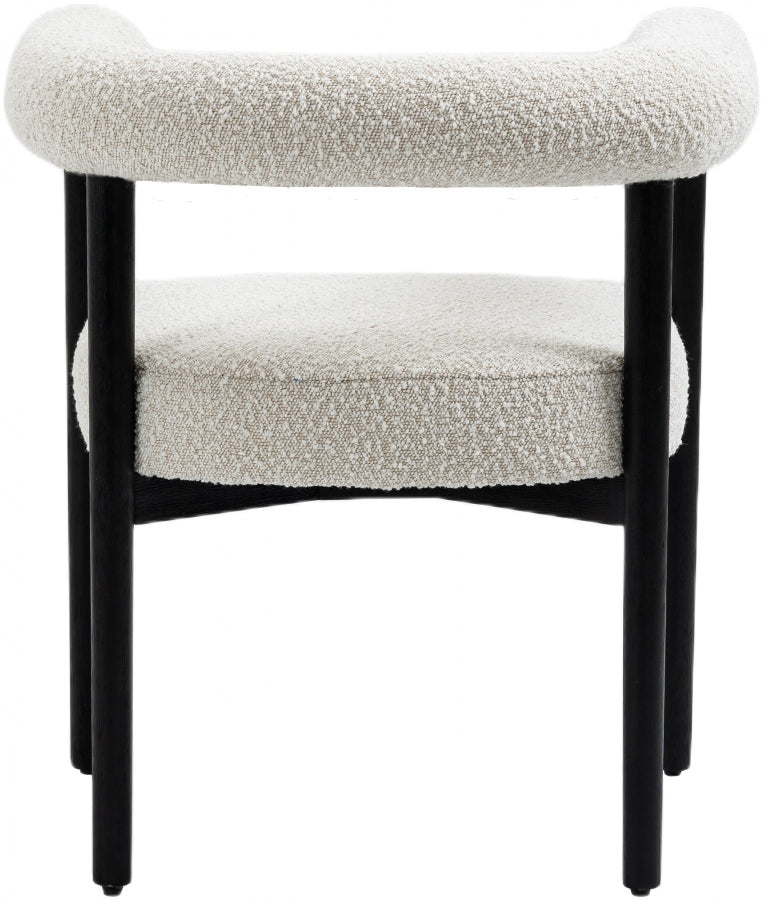 Hyatt Cream Boucle Fabric Dining Chair from Meridian - Luna Furniture