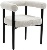 Hyatt Cream Boucle Fabric Dining Chair from Meridian - Luna Furniture