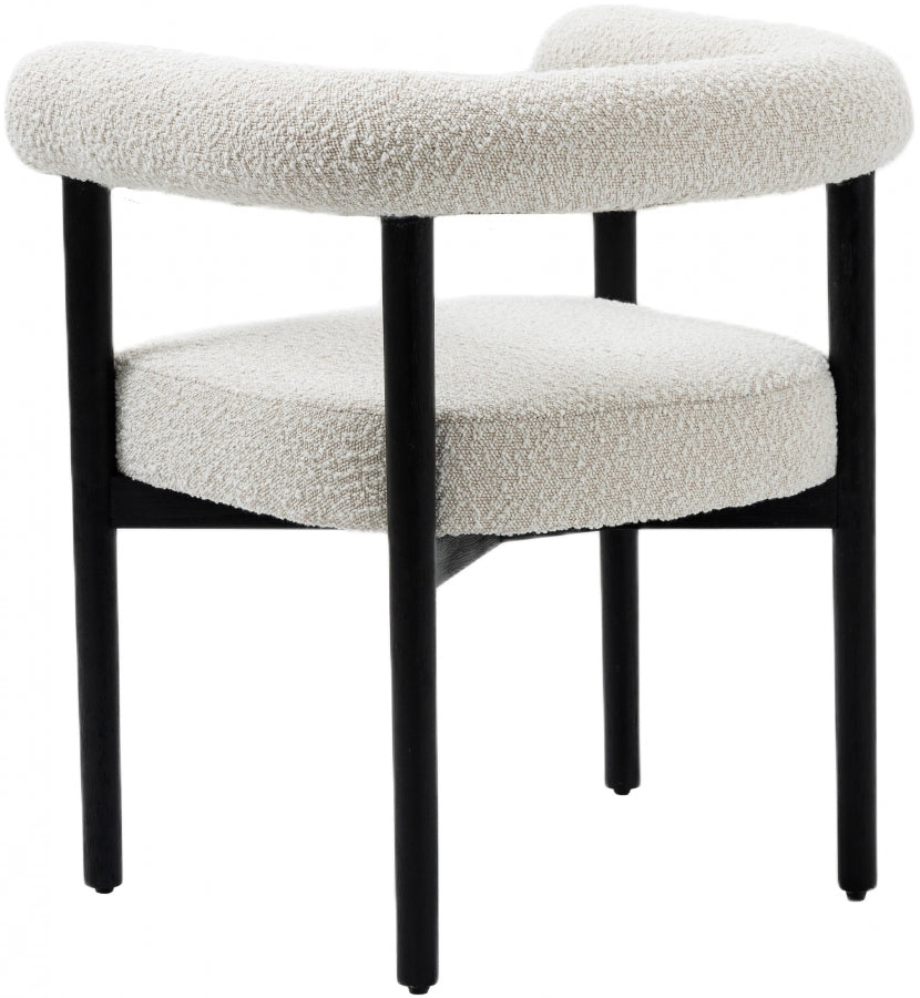 Hyatt Cream Boucle Fabric Dining Chair from Meridian - Luna Furniture