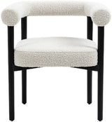 Hyatt Cream Boucle Fabric Dining Chair from Meridian - Luna Furniture