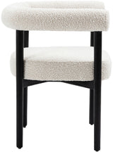 Hyatt Cream Boucle Fabric Dining Chair from Meridian - Luna Furniture