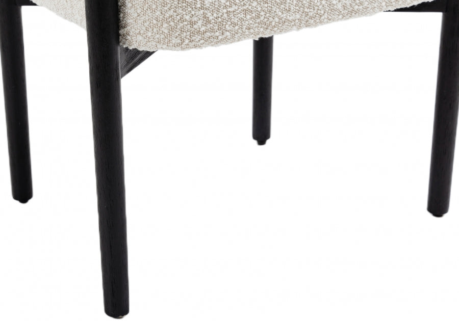 Hyatt Cream Boucle Fabric Dining Chair from Meridian - Luna Furniture