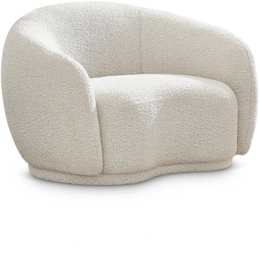 Hyde Cream Boucle Fabric Chair from Meridian - Luna Furniture