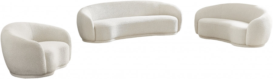 Hyde Cream Boucle Fabric Chair from Meridian - Luna Furniture