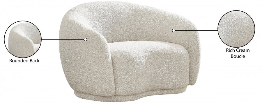 Hyde Cream Boucle Fabric Chair from Meridian - Luna Furniture