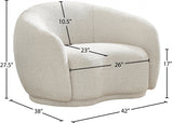 Hyde Cream Boucle Fabric Chair from Meridian - Luna Furniture