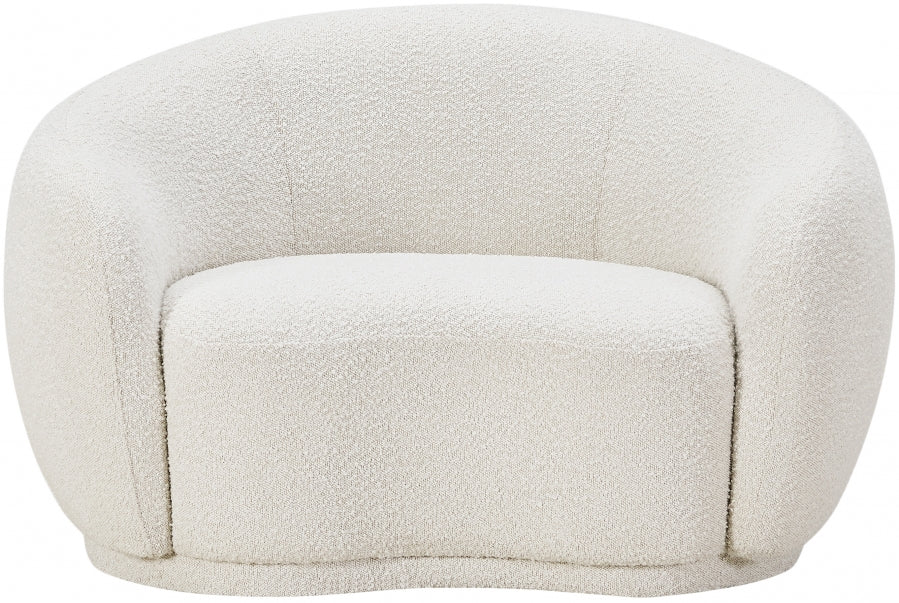 Hyde Cream Boucle Fabric Chair from Meridian - Luna Furniture