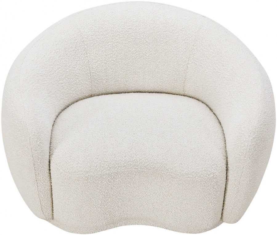 Hyde Cream Boucle Fabric Chair from Meridian - Luna Furniture