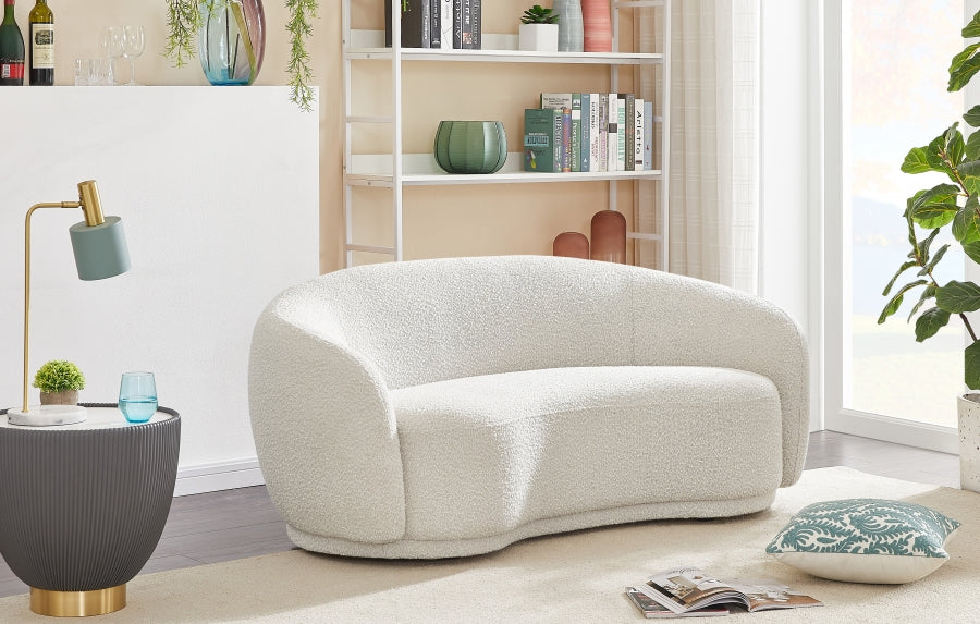 Hyde Cream Boucle Fabric Loveseat from Meridian - Luna Furniture