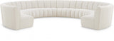 Infinity Cream Boucle Fabric 10-Piece Sectional from Meridian - Luna Furniture