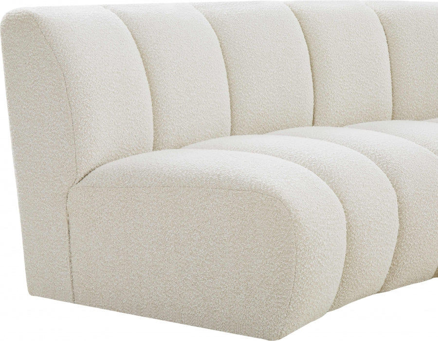 Infinity Cream Boucle Fabric 10-Piece Sectional from Meridian - Luna Furniture