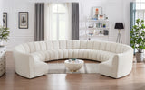 Infinity Cream Boucle Fabric 10-Piece Sectional from Meridian - Luna Furniture