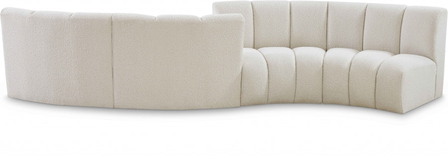 Infinity Cream Boucle Fabric 4-Piece Sectional from Meridian - Luna Furniture