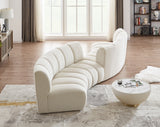 Infinity Cream Boucle Fabric 4-Piece Sectional from Meridian - Luna Furniture