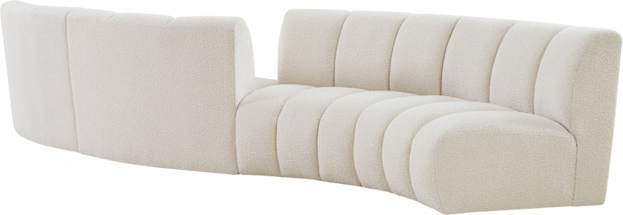 Infinity Cream Boucle Fabric 4-Piece Sectional from Meridian - Luna Furniture