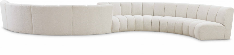 Infinity Cream Boucle Fabric 8-Piece Sectional from Meridian - Luna Furniture