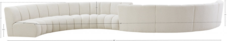 Infinity Cream Boucle Fabric 8-Piece Sectional from Meridian - Luna Furniture