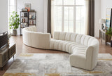 Infinity Cream Boucle Fabric 8-Piece Sectional from Meridian - Luna Furniture