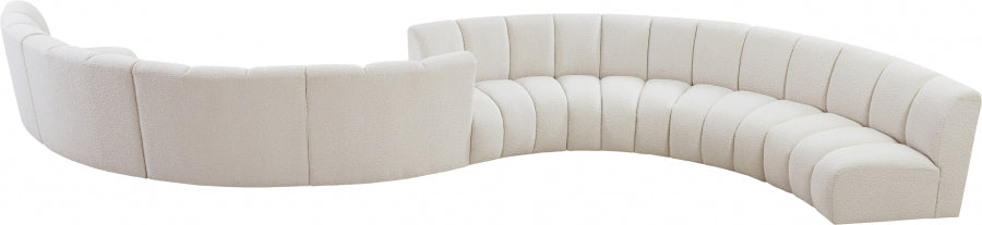 Infinity Cream Boucle Fabric 8-Piece Sectional from Meridian - Luna Furniture