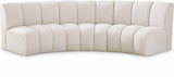 Infinity Cream Boucle Fabric Sofa from Meridian - Luna Furniture