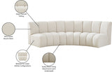 Infinity Cream Boucle Fabric Sofa from Meridian - Luna Furniture