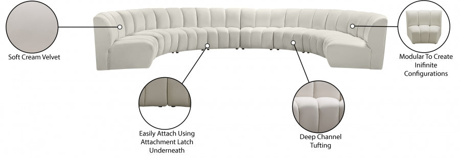 Infinity Cream Modular 8-Piece Sectional from Meridian - Luna Furniture