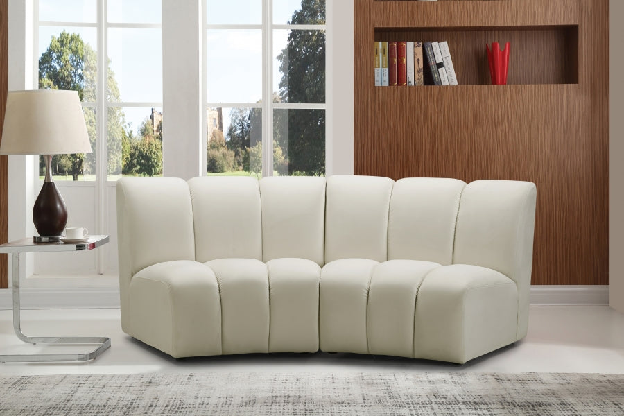 Infinity Cream Modular Loveseat from Meridian - Luna Furniture