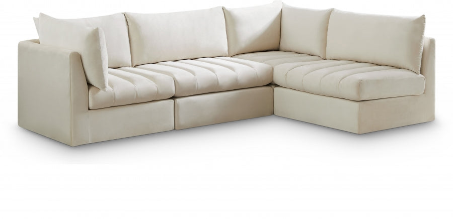 Jacob Cream Velvet Modular Sectional from Meridian - Luna Furniture