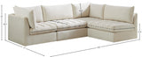 Jacob Cream Velvet Modular Sectional from Meridian - Luna Furniture