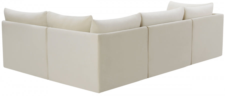 Jacob Cream Velvet Modular Sectional from Meridian - Luna Furniture