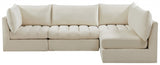 Jacob Cream Velvet Modular Sectional from Meridian - Luna Furniture