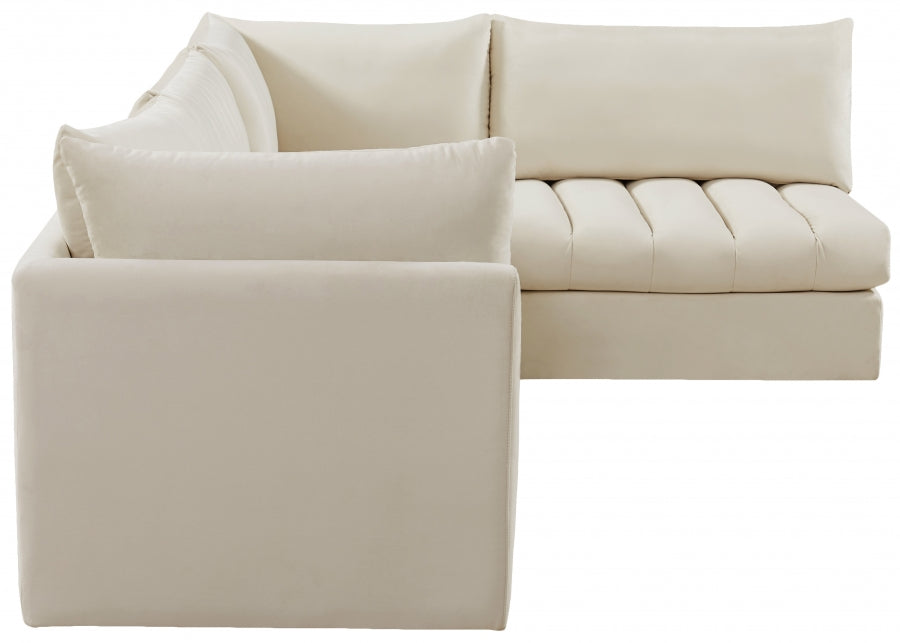 Jacob Cream Velvet Modular Sectional from Meridian - Luna Furniture