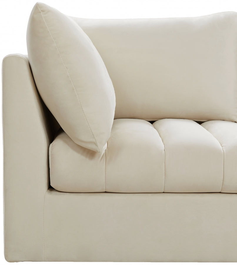 Jacob Cream Velvet Modular Sectional from Meridian - Luna Furniture