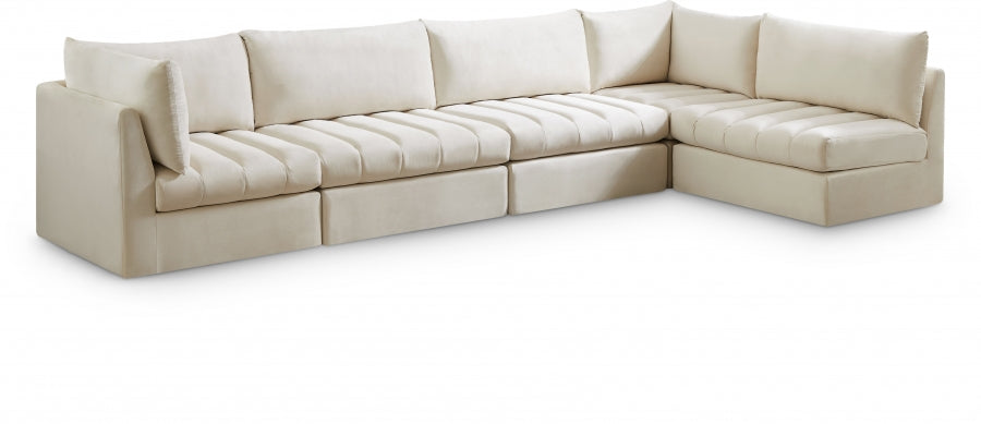 Jacob Cream Velvet Modular Sectional from Meridian - Luna Furniture