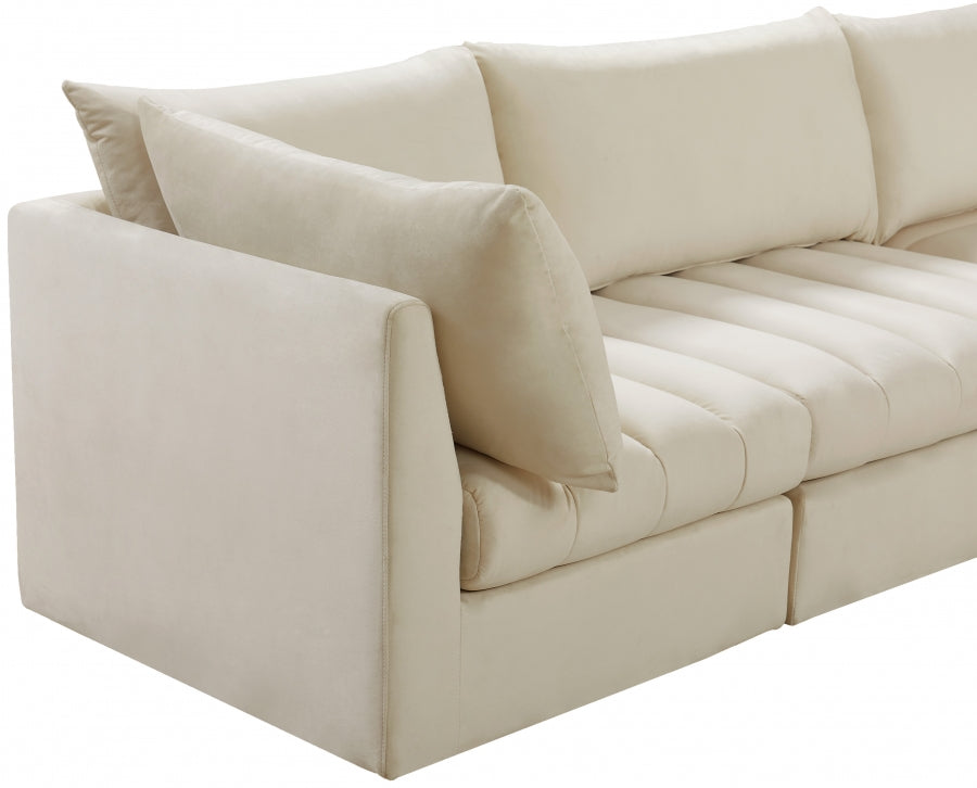 Jacob Cream Velvet Modular Sectional from Meridian - Luna Furniture