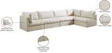 Jacob Cream Velvet Modular Sectional from Meridian - Luna Furniture