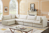 Jacob Cream Velvet Modular Sectional from Meridian - Luna Furniture