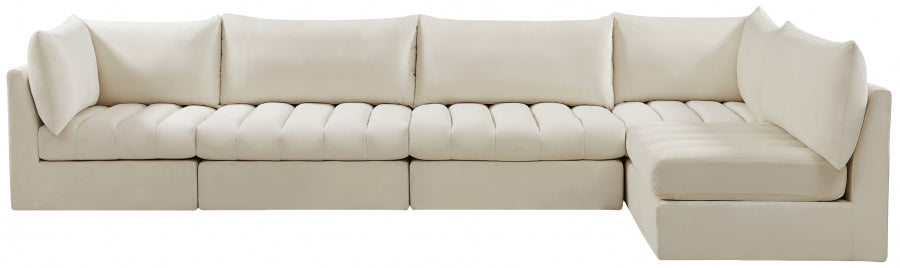 Jacob Cream Velvet Modular Sectional from Meridian - Luna Furniture