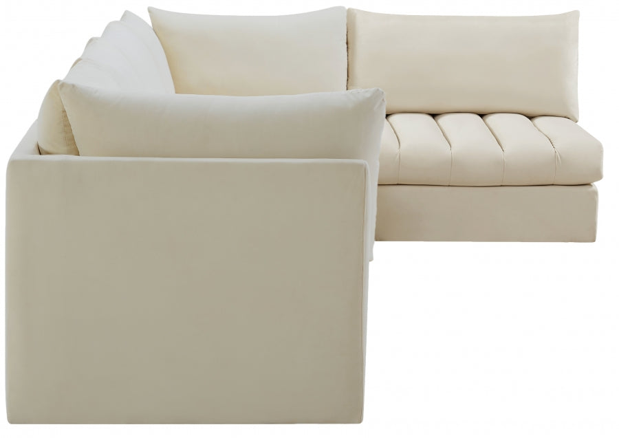 Jacob Cream Velvet Modular Sectional from Meridian - Luna Furniture