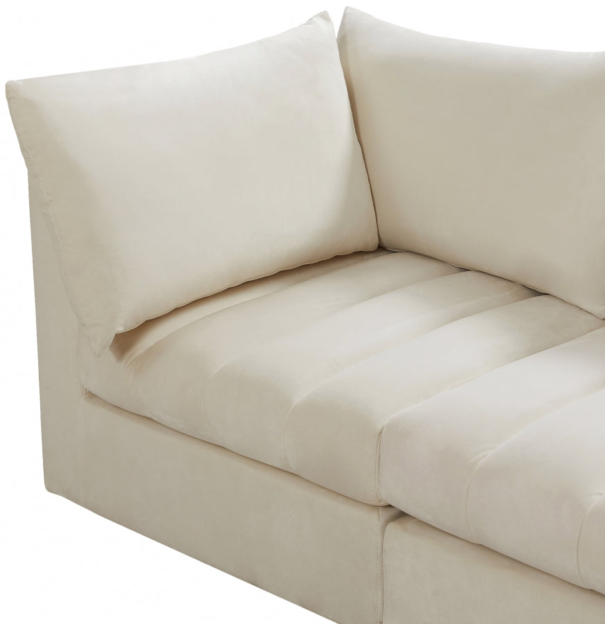 Jacob Cream Velvet Modular Sectional from Meridian - Luna Furniture