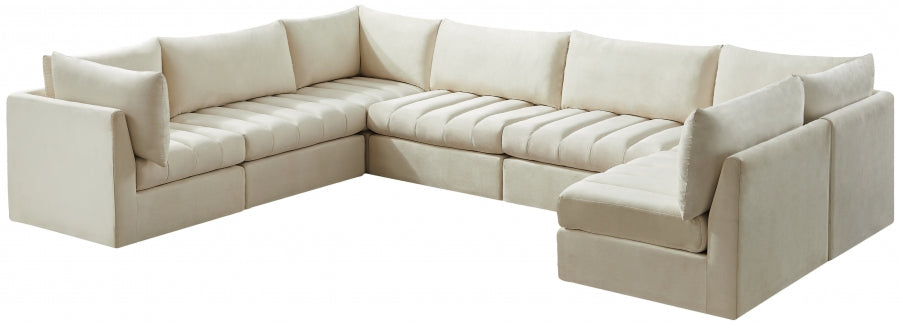 Jacob Cream Velvet Modular Sectional from Meridian - Luna Furniture