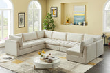 Jacob Cream Velvet Modular Sectional from Meridian - Luna Furniture