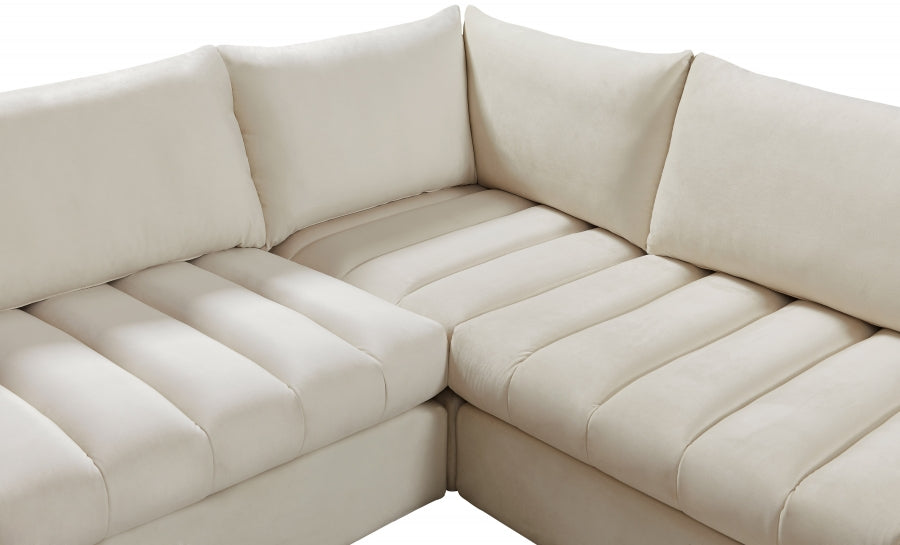 Jacob Cream Velvet Modular Sectional from Meridian - Luna Furniture