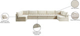 Jacob Cream Velvet Modular Sectional from Meridian - Luna Furniture