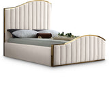 Jolie Cream Velvet King Bed from Meridian - Luna Furniture