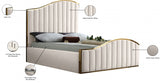 Jolie Cream Velvet King Bed from Meridian - Luna Furniture