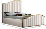 Jolie Cream Velvet King Bed from Meridian - Luna Furniture