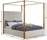 Jones Cream Velvet Queen Bed from Meridian - Luna Furniture